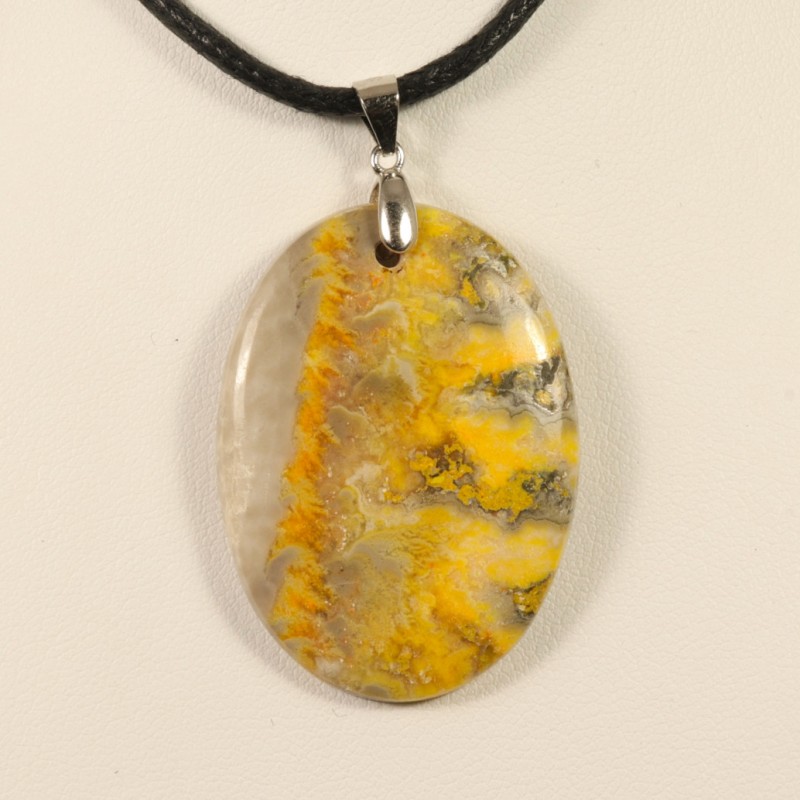 pendentif jaspe bumble bee bélière argent