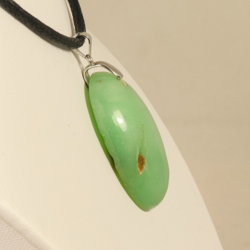 pendentif chrysoprase bélière argent