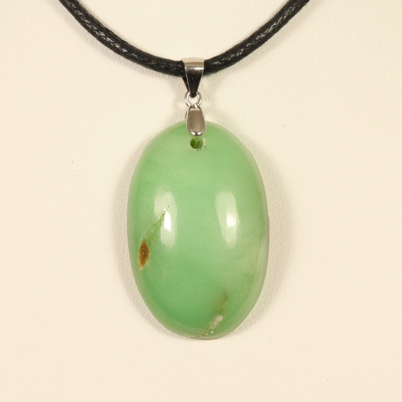 pendentif chrysoprase bélière argent