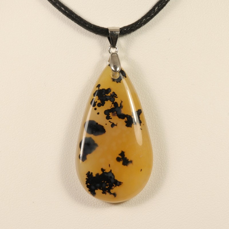 pendentif agate dendritique bélière argent