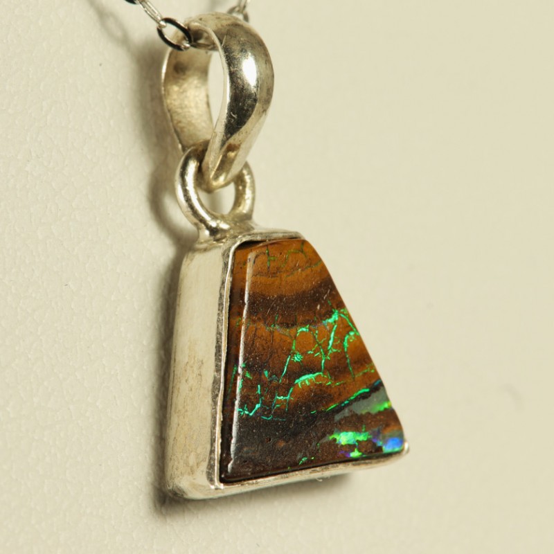 Pendentif Opale Boulder sertie Argent - Australie