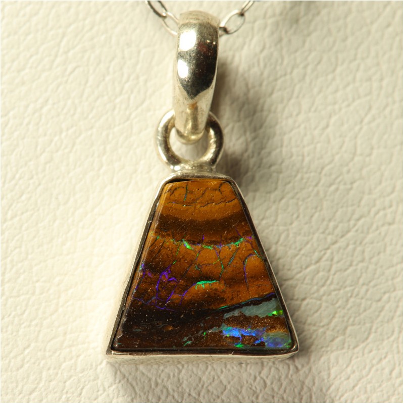 Pendentif Opale Boulder sertie Argent - Australie