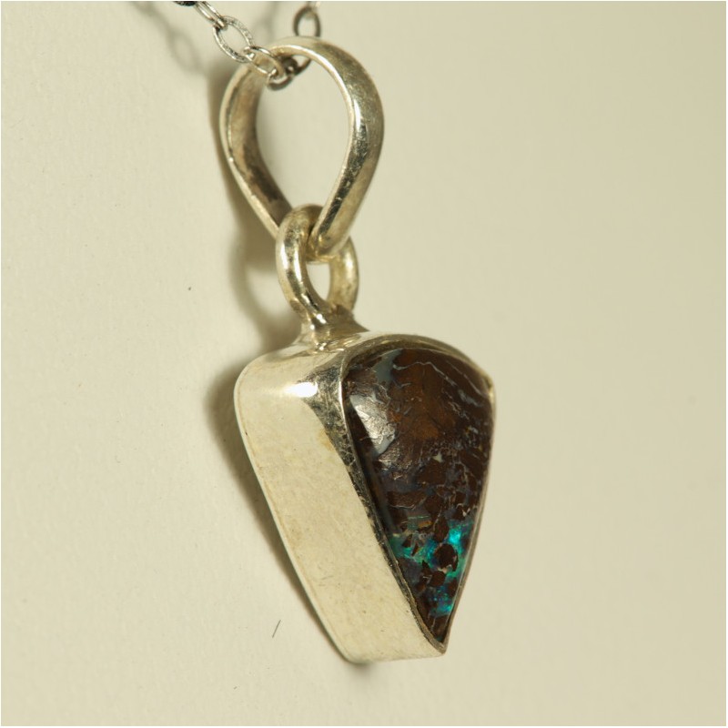 Pendentif Opale Boulder sertie Argent - Australie