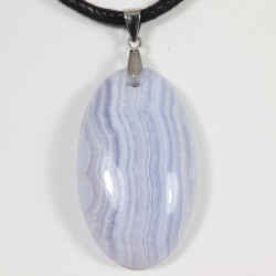 Pendentif Argent - Calcédoine Bleue