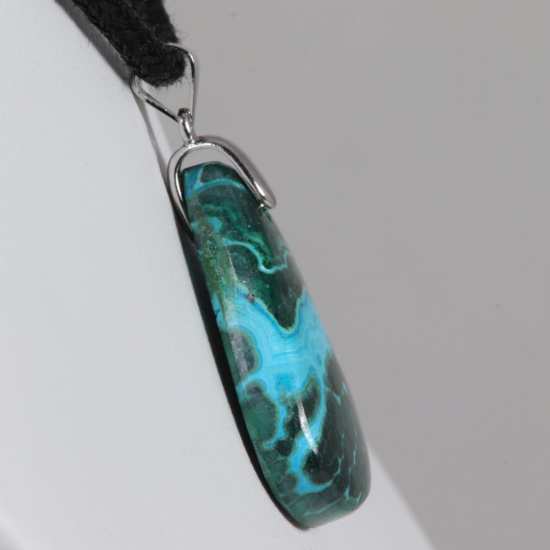 Pendentif Argent - Chrysocolle Malachite