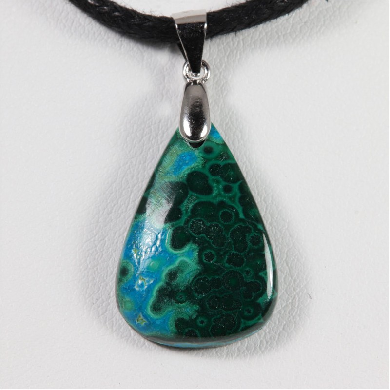 Pendentif Argent - Chrysocolle Malachite