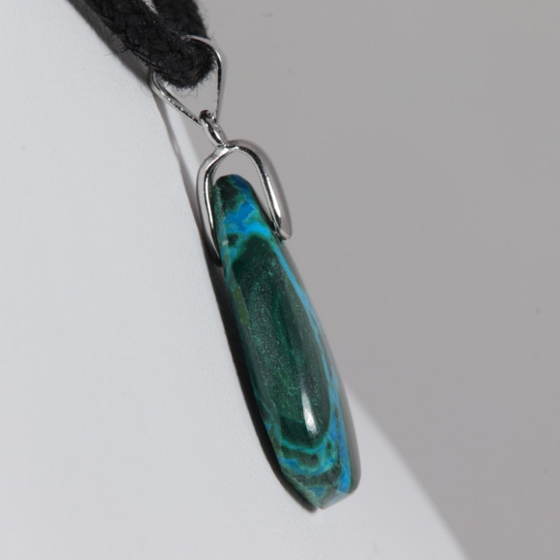 Pendentif Argent - Chrysocolle Malachite