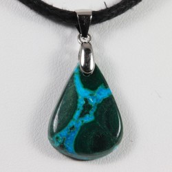 Pendentif Argent - Chrysocolle Malachite