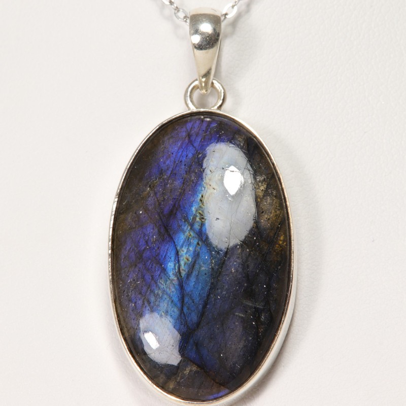 Pendentif serti argent 925 - Labradorite