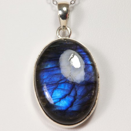 Pendentif serti argent 925 - Labradorite