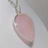 Pendentif serti argent 925 - Quartz Rose