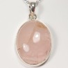 Pendentif serti argent 925 - Quartz Rose