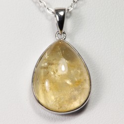 Pendentif serti argent 925 - Citrine