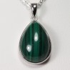 Pendentif serti argent 925 - Malachite