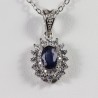 Pendentif serti argent 925 - Saphir