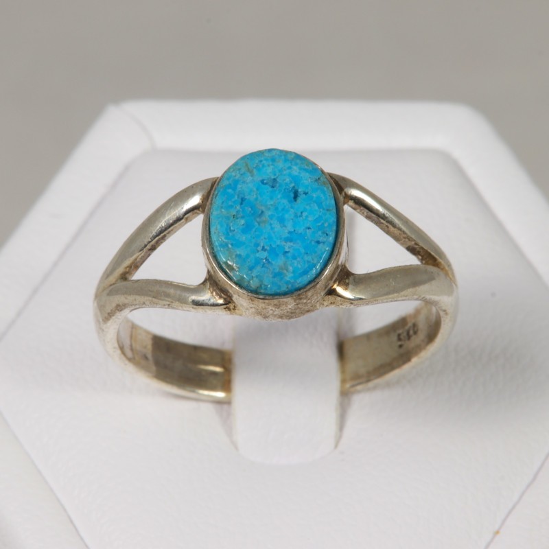 Turquoise serti argent