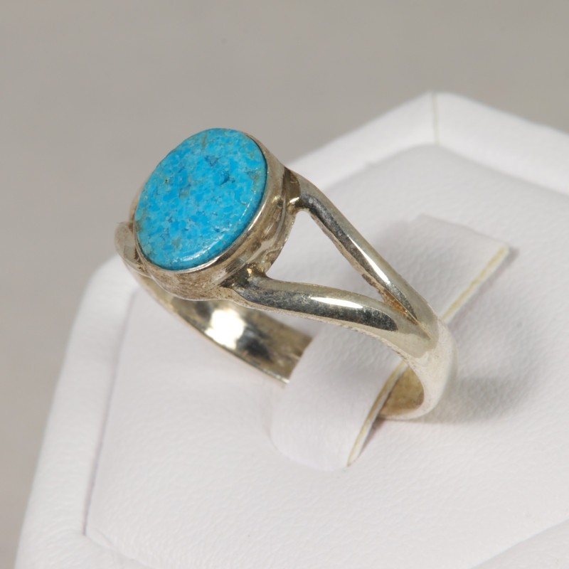 Turquoise serti argent