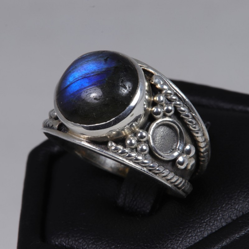 Labradorite serti argent