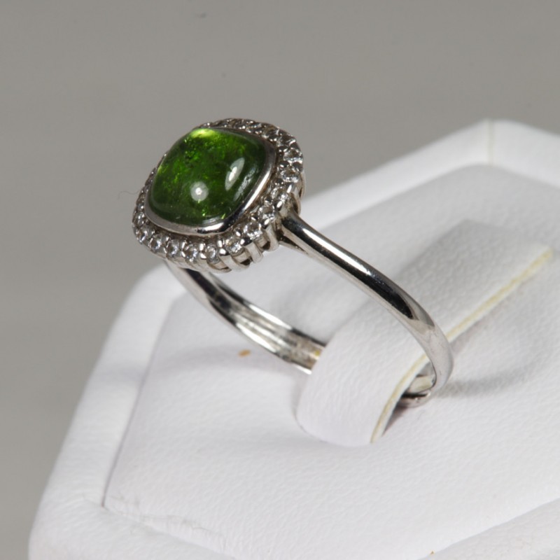 Tourmaline Verte serti argent