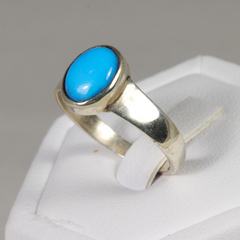 Turquoise serti argent