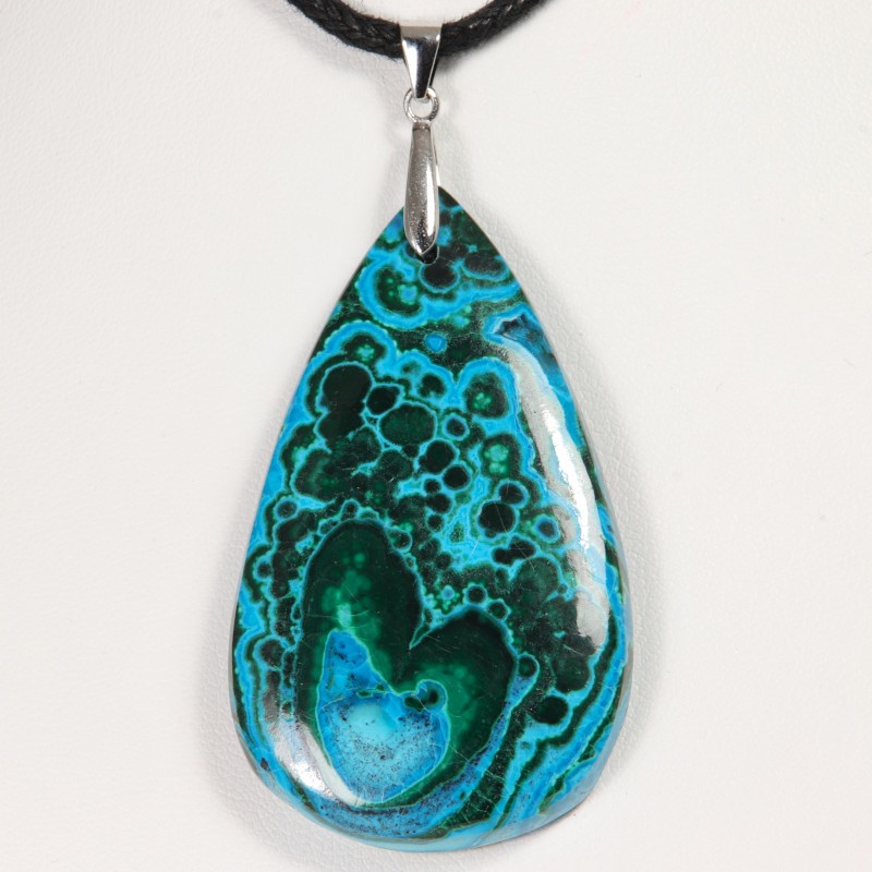 Pendentif Argent - Chrysocolle Malachite