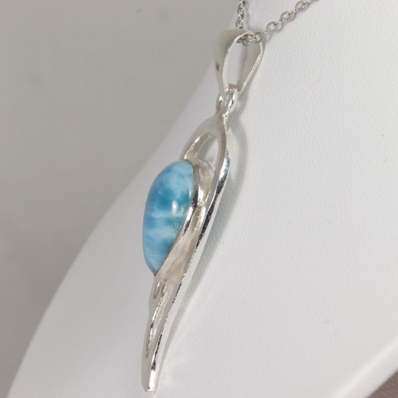 Pendentif serti argent 925 - Larimar