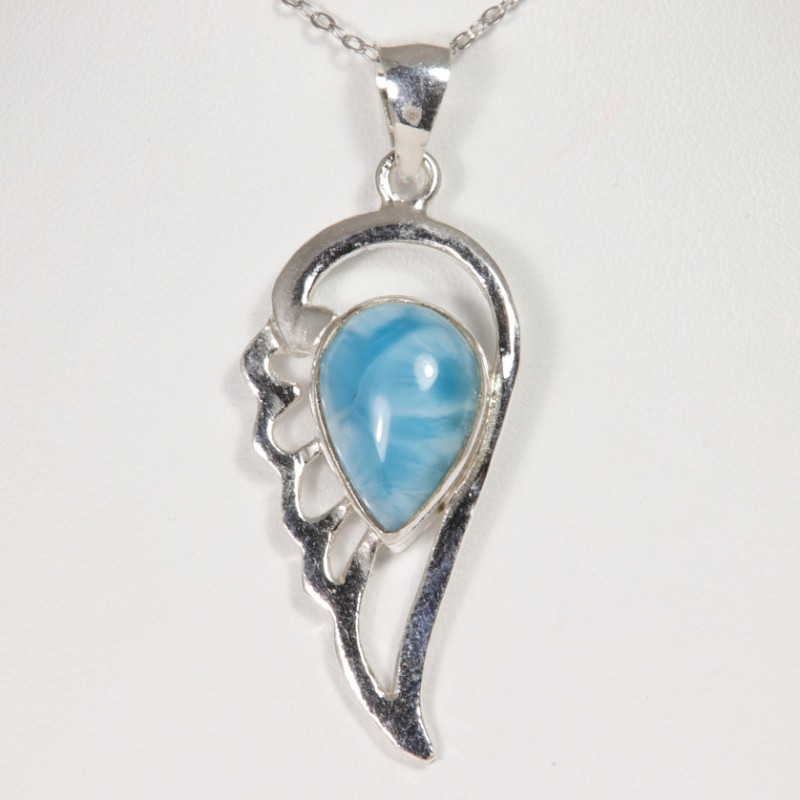 Pendentif serti argent 925 - Larimar