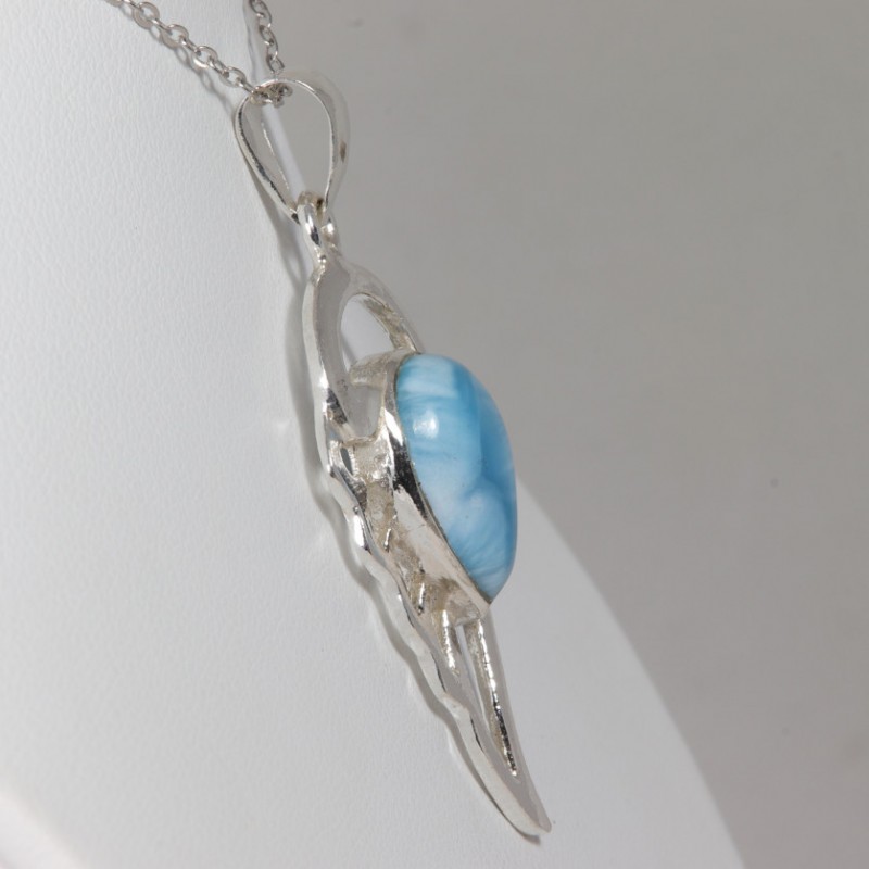 Pendentif serti argent 925 - Larimar