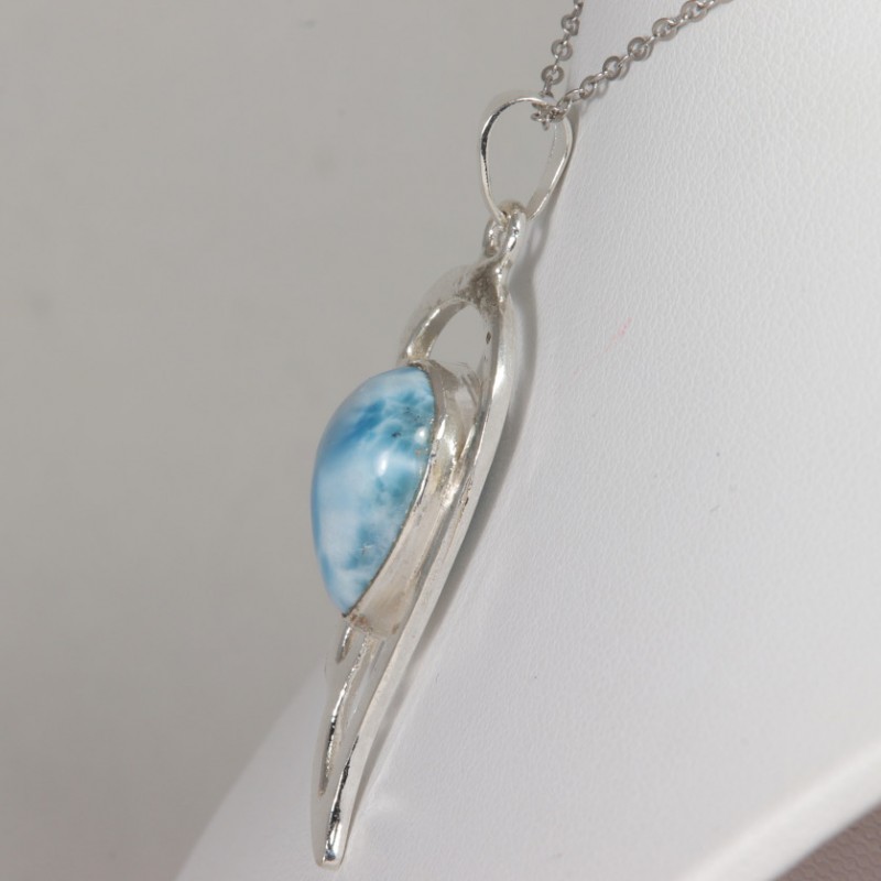 Pendentif serti argent 925 - Larimar