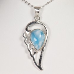Pendentif serti argent 925 - Larimar