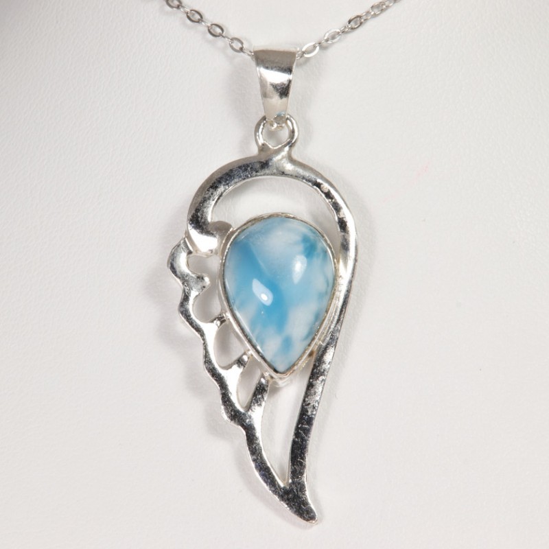 Pendentif serti argent 925 - Larimar