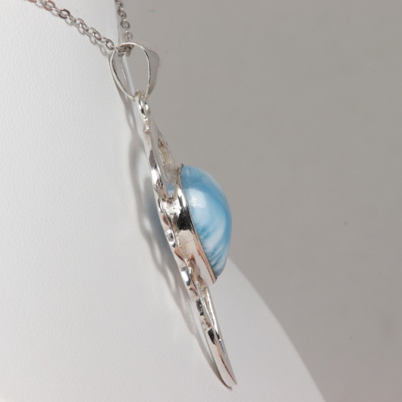 Pendentif serti argent 925 - Larimar