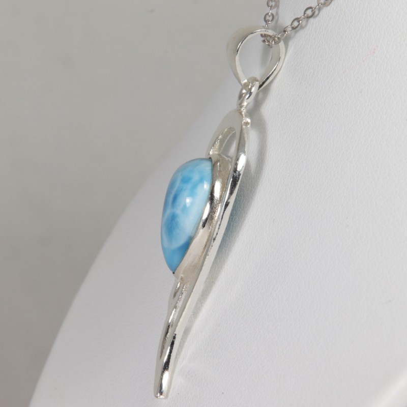 Pendentif serti argent 925 - Larimar