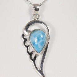 Pendentif serti argent 925 - Larimar