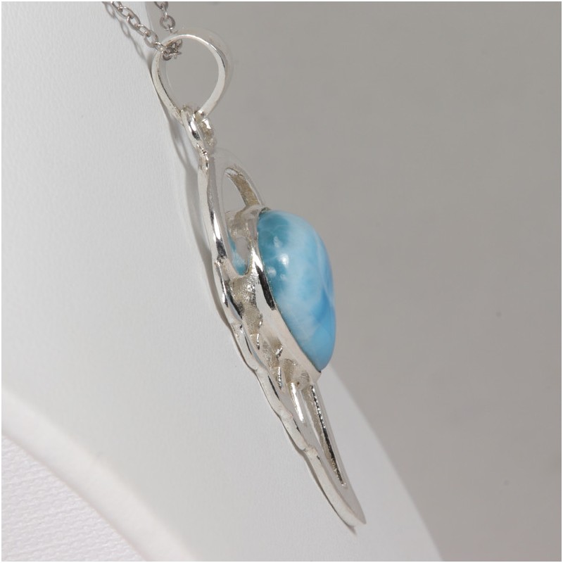 Pendentif serti argent 925 - Larimar