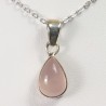 Pendentif serti argent 925 - Quartz Rose