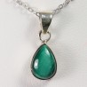 Pendentif serti argent 925 - Malachite