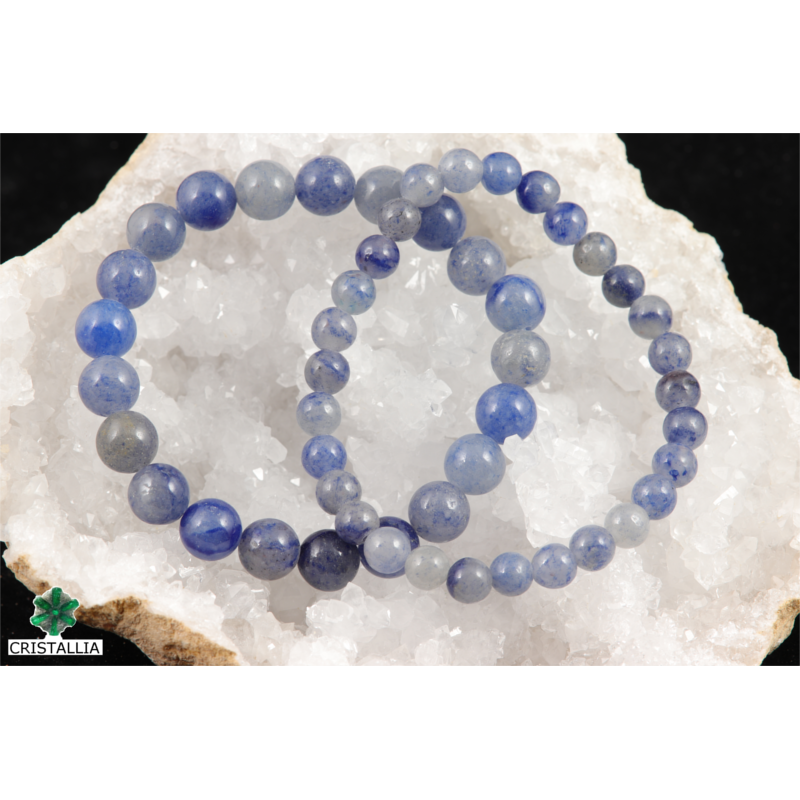 Bracelet perles Aventurine bleue 6 et 8 mm