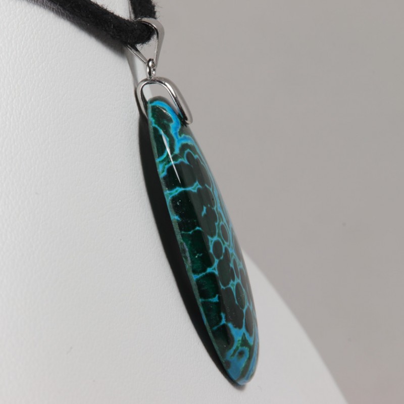 Pendentif Argent - Chrysocolle Malachite