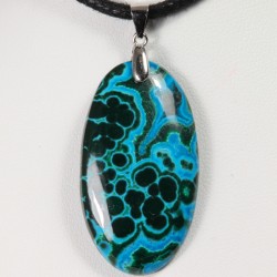 Pendentif Argent - Chrysocolle Malachite