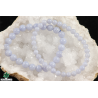 Bracelet perles Calcédoine bleue 6 et 8 mm