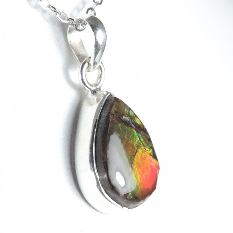 Pendentif serti argent 925 - Ammolite