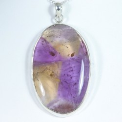 Pendentif serti argent 925 - Amétrine