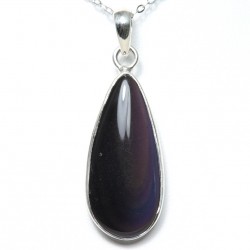 Pendentif serti argent 925 - Obsidienne Œil Céleste