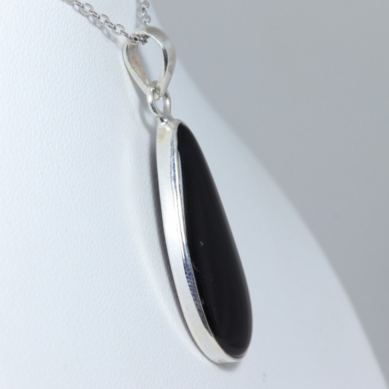 Pendentif serti argent 925 - Obsidienne Œil Céleste