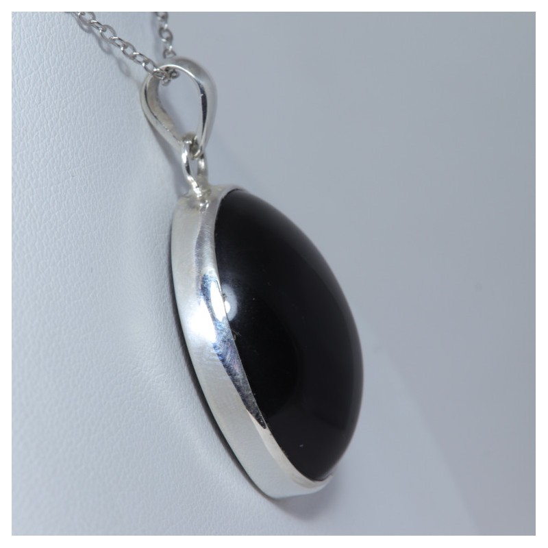 Pendentif serti argent 925 - Obsidienne Œil Céleste