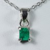 Pendentif serti argent 925 - Emeraude