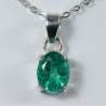 Pendentif serti argent 925 - Emeraude