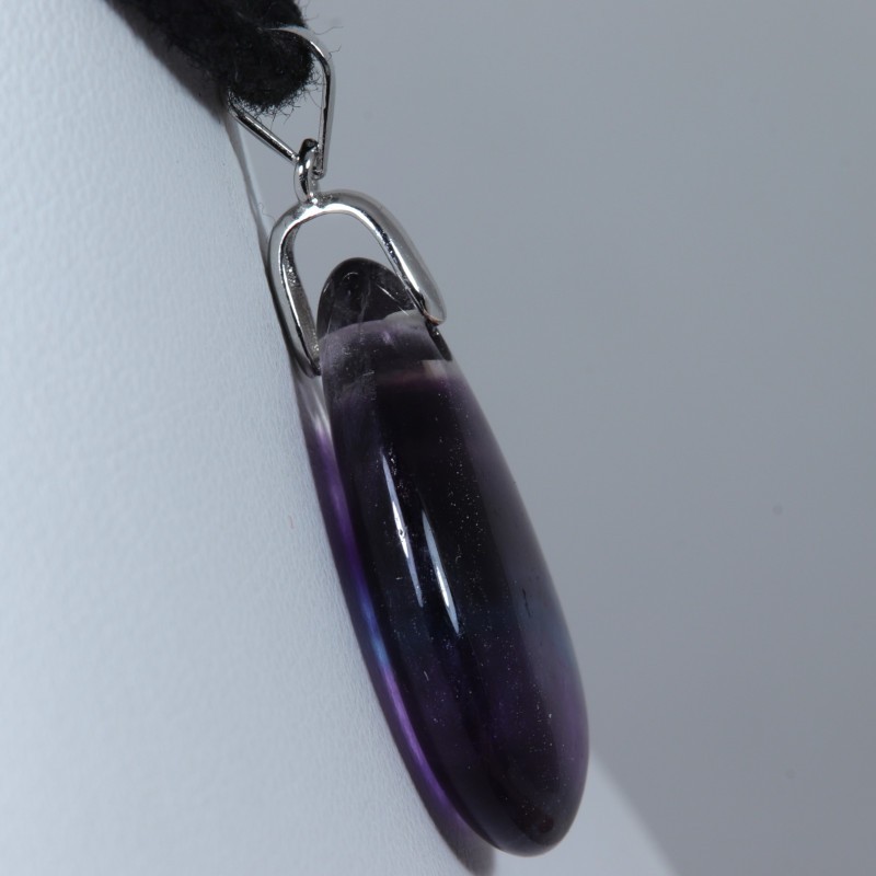 Pendentif Argent - Fluorite arc-en-ciel