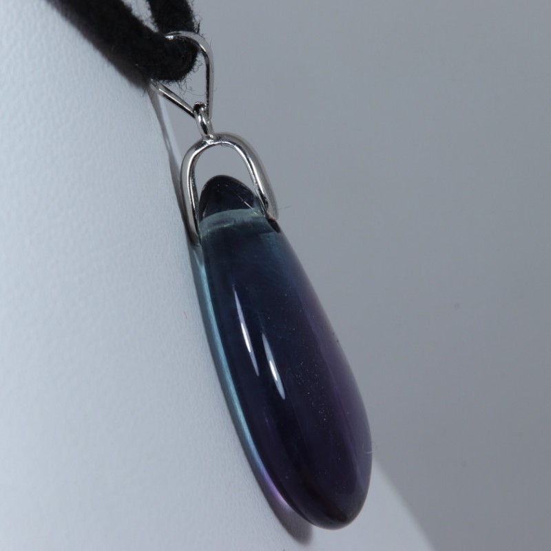 Pendentif Argent - Fluorite arc-en-ciel